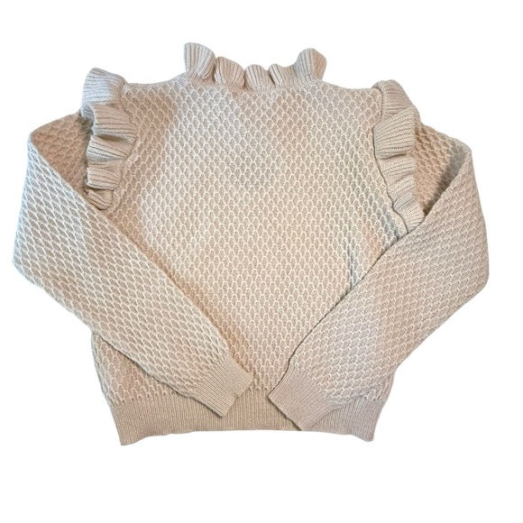 Listicle | Women's Cream Ruffle Sweater M - Picture 5 of 5